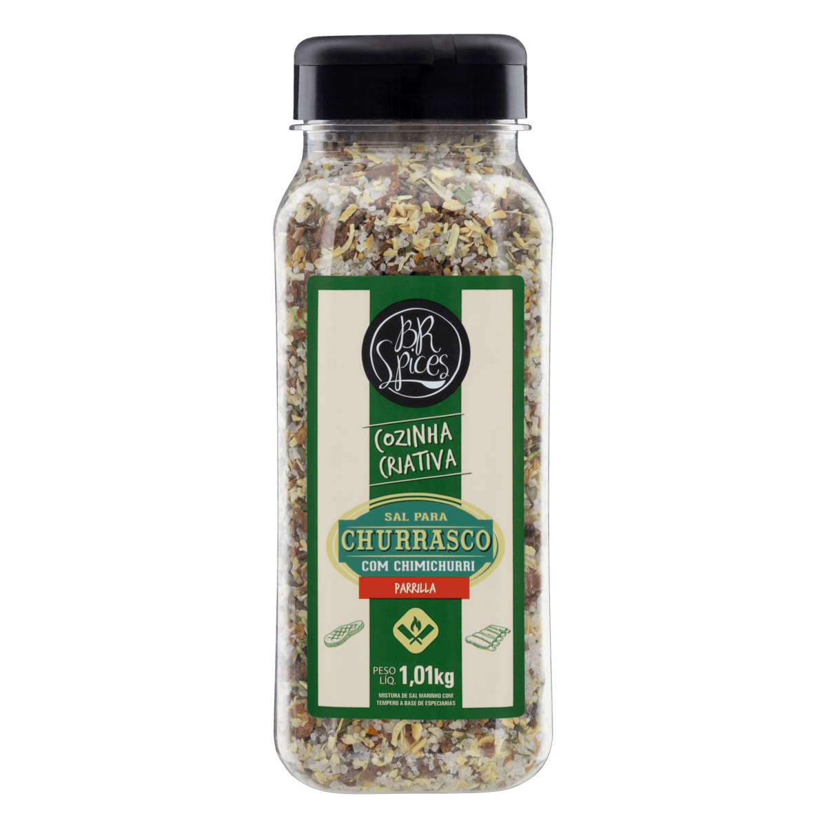 SAL DE PARRILLA COM CHIMICHURRI PARA CHURRASCO BR SPICES FRASCO 1,01KG