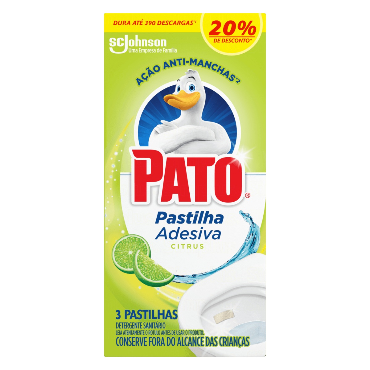 PASTILHA ADESIVA PATO CITRUS 20%DES 03UN