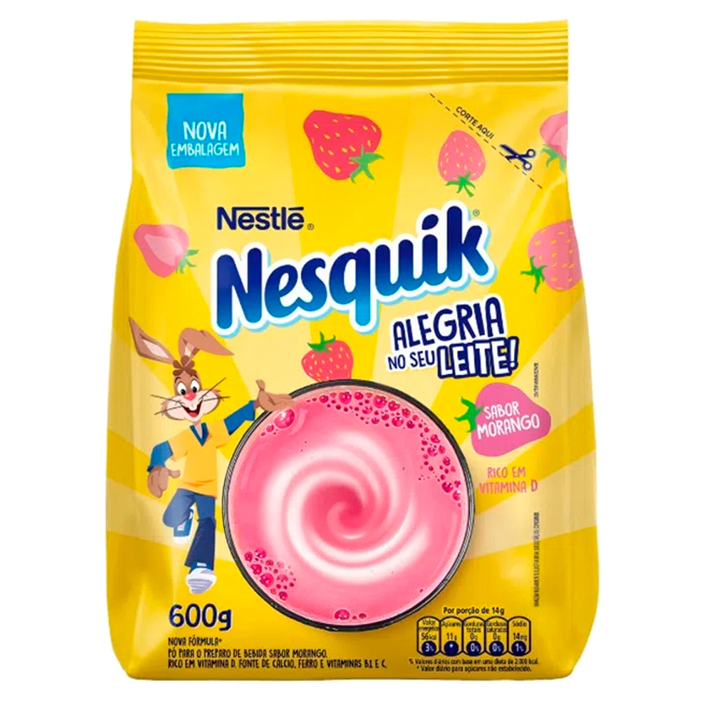 ACHOC PO NESQUIK 600G MORANGO SACHET