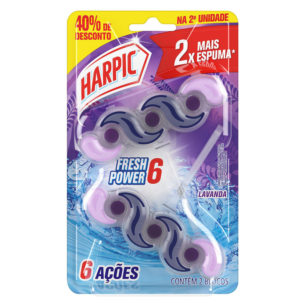 BLOCO SANIT HARPIC 2UN POWER 6 LAVANDA 