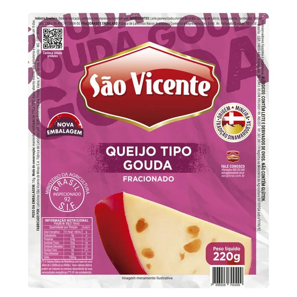 QUEIJO GOUDA SKIN SAO VICENTE 110GR