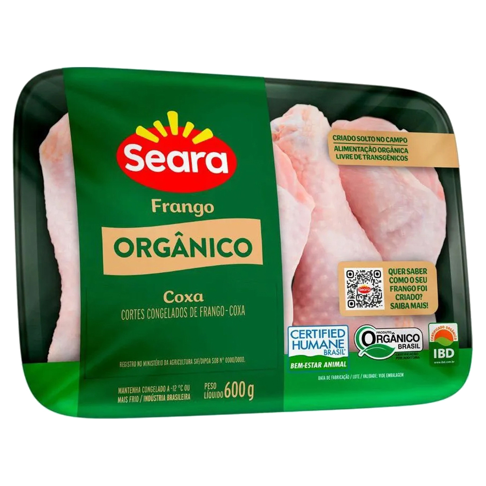COXA FRANGO ORGANICO SEARA 600G