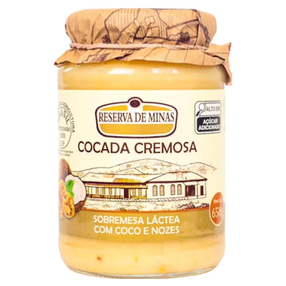 COCADA COM COCO E NOZES CREMOSA RESERVA DE MINAS VIDRO 650G