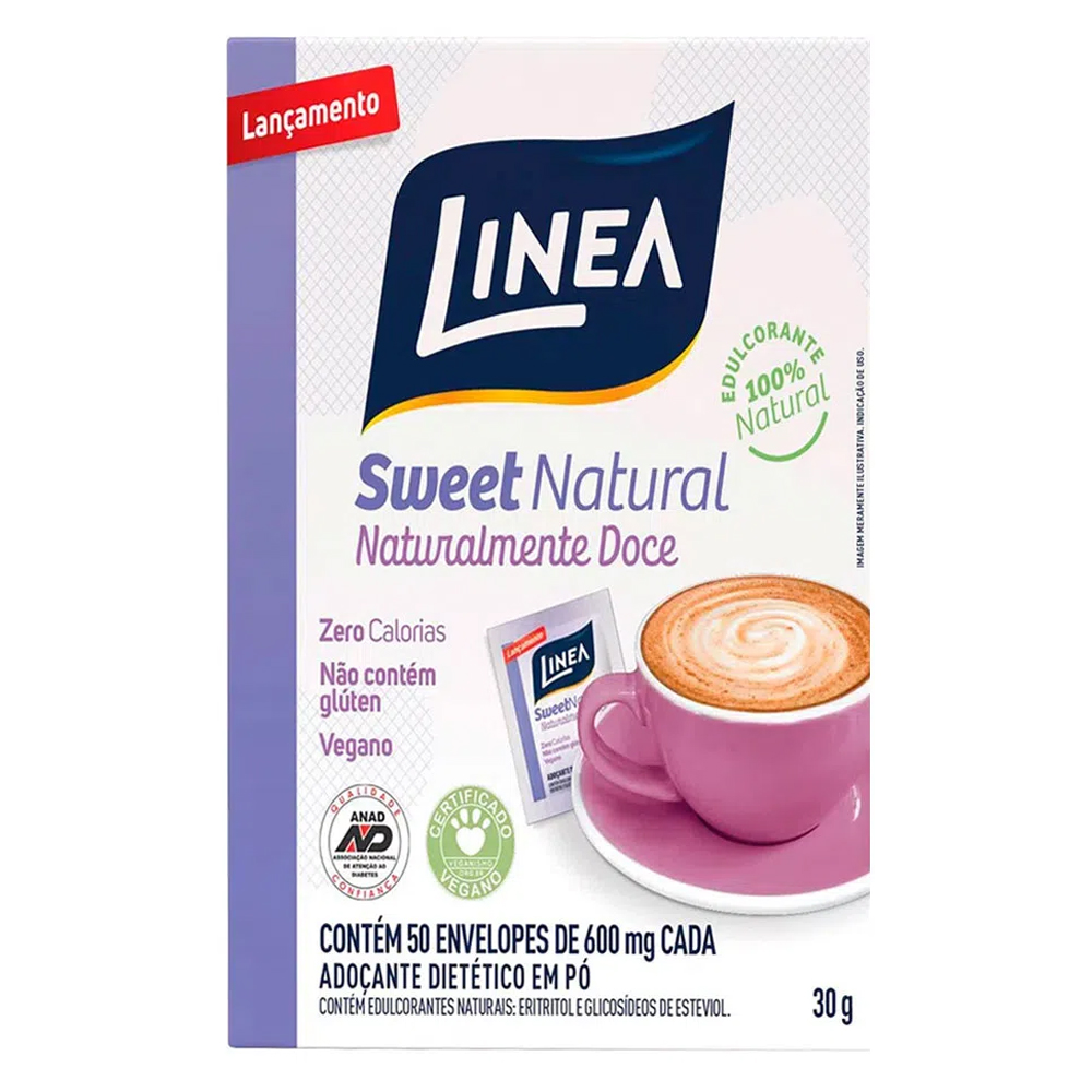 ADOÇANTE EM PÓ LINEA SWEET NATURAL CAIXA 30G 50 UNIDADES