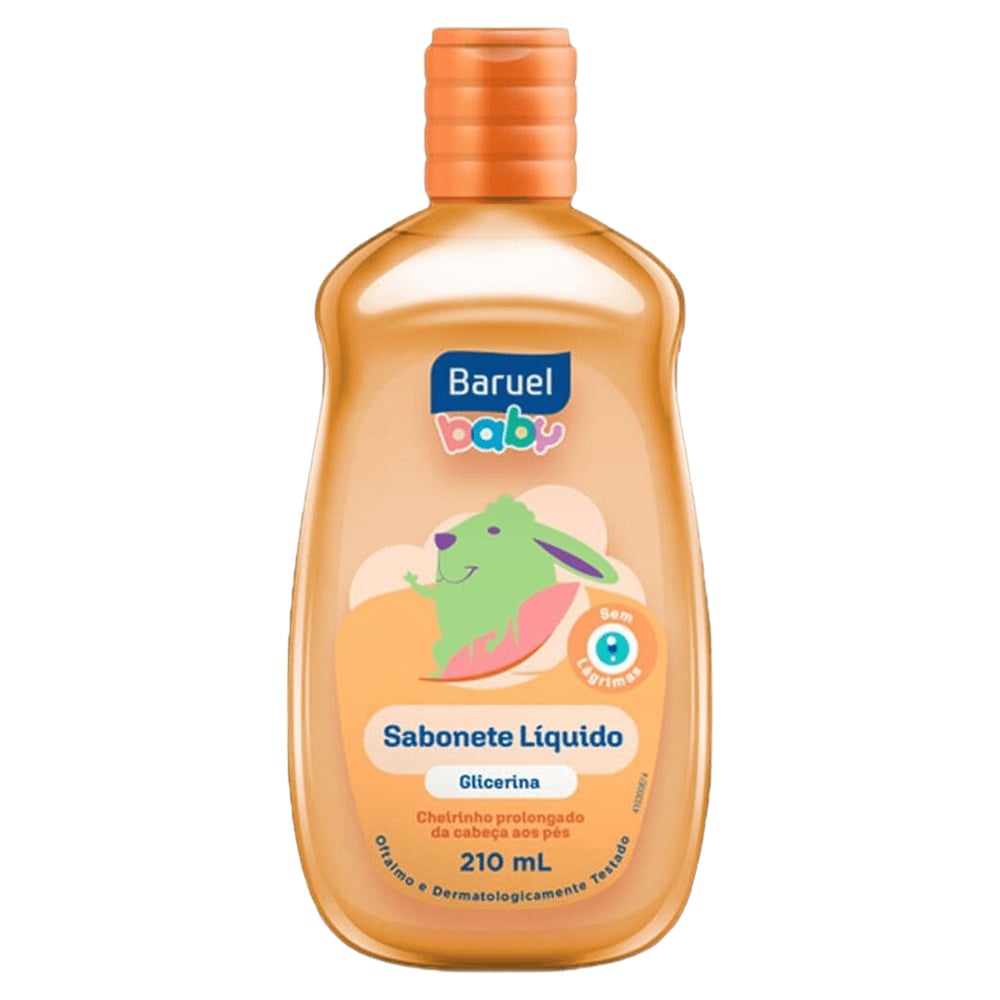 SABONETE LÍQUIDO DE GLICERINA DA CABEÇA AOS PÉS BARUEL BABY FRASCO 210ML