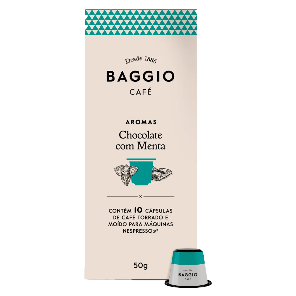 CAPS CAFE BAGGIO AROM CHOC MENT 10UN