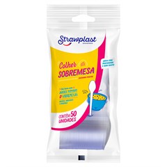 COLHER STRAWPLAST SOBREMESA CRISTAL 50UN