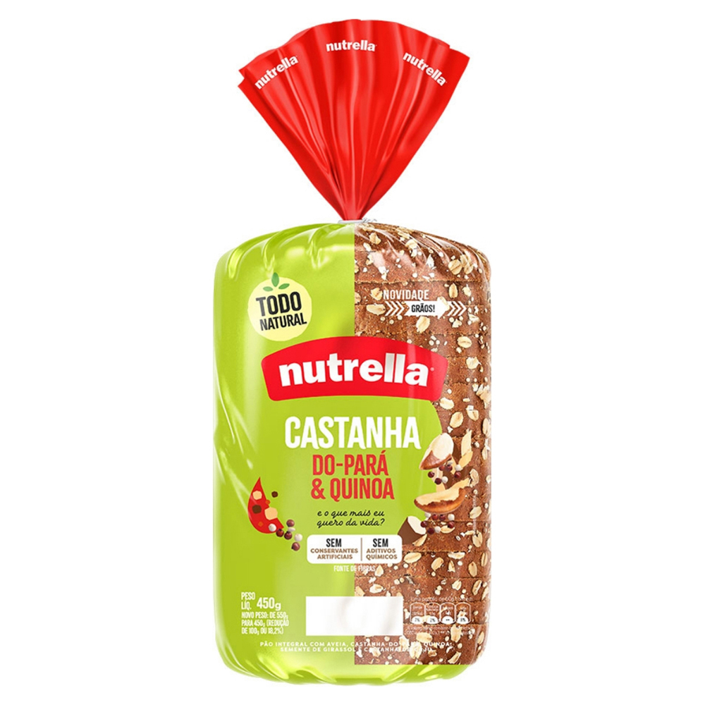 PAO FORMA NUTRELLA 350G CASTANHA/QUINOA