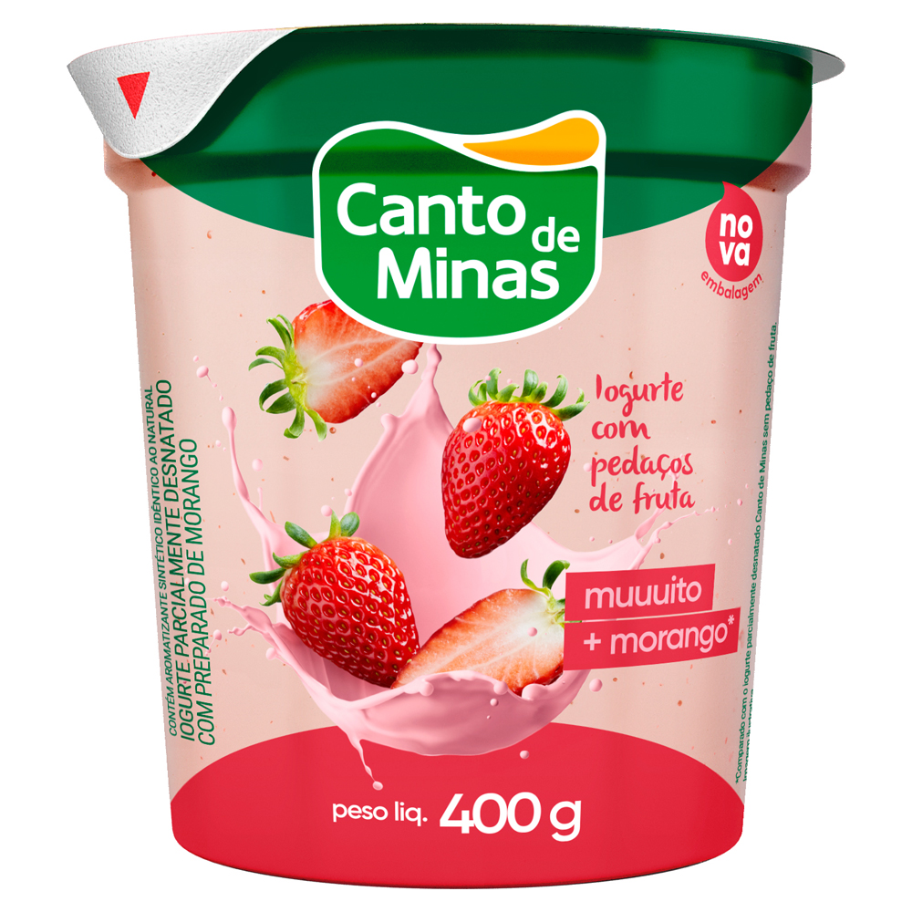 IOGURTE CANTO MINAS 400G PED MORANGO
