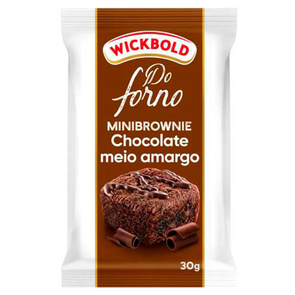 MINIBROWNIE CHOCOLATE MEIO AMARGO WICKBOLD DO FORNO PACOTE 30G
