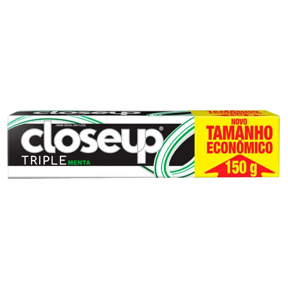 CREME DENTAL MENTA CLOSEUP TRIPLA PROTEÇÃO CAIXA 150G TAMANHO ECONÔMICO