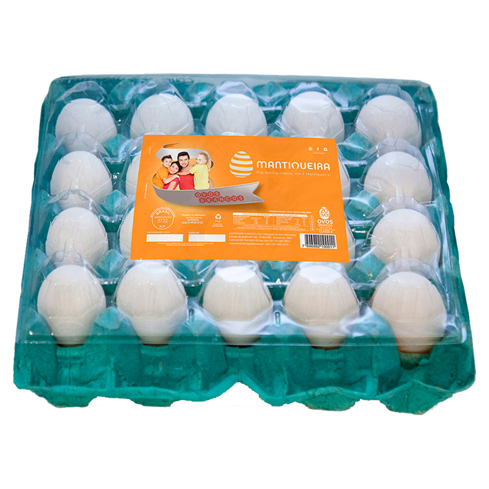OVOS BRANCO EXTRA PVC MANTIQUEIRA C/20UN