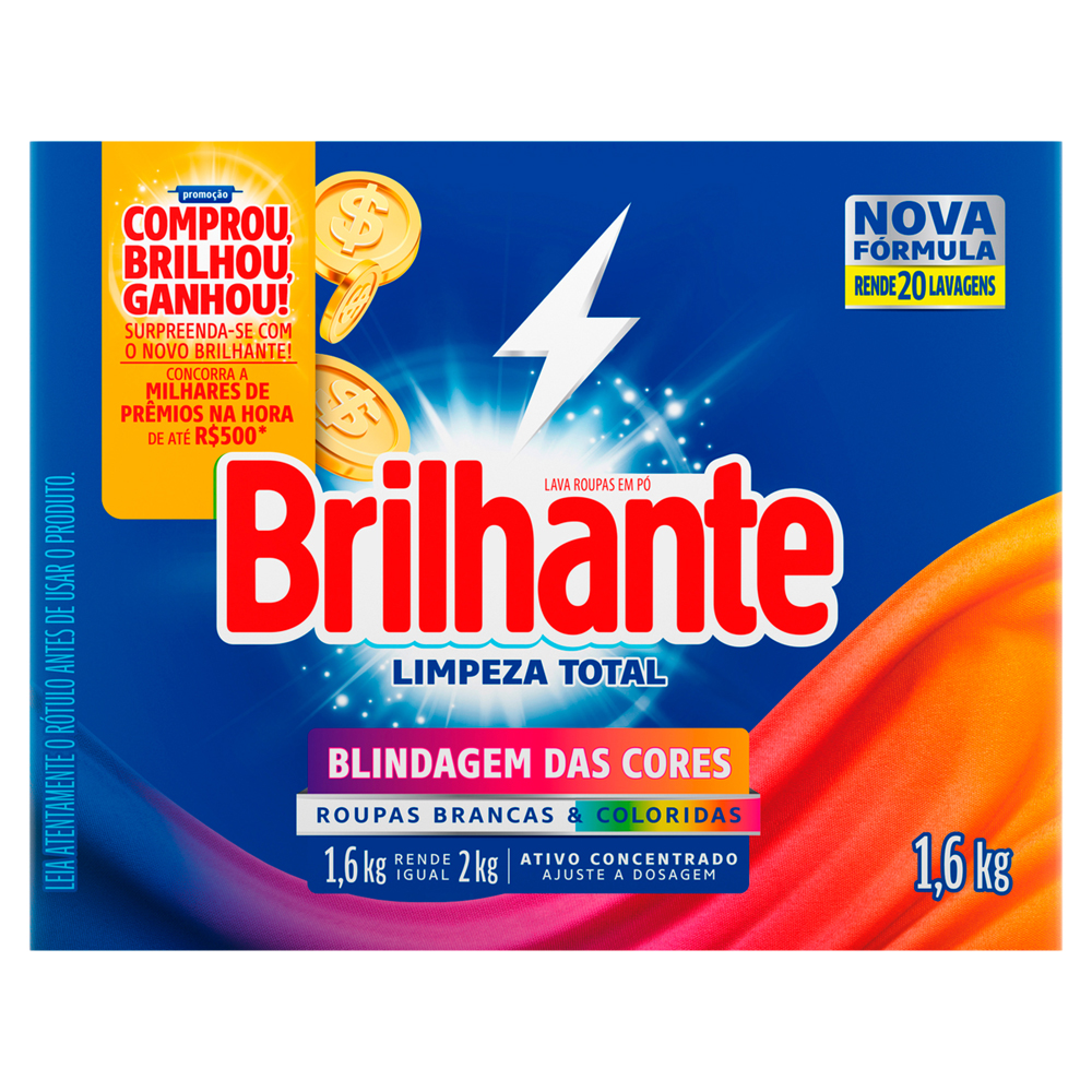 DET PO BRILHANTE 1,6KG CX LIMPEZA TOT