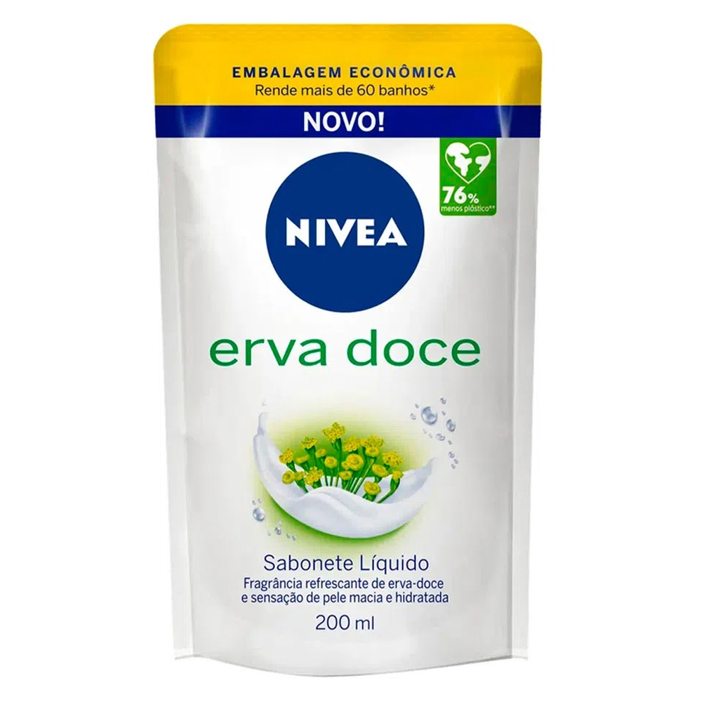 SAB LIQ NIVEA 200ML ERVA DOCE REFIL