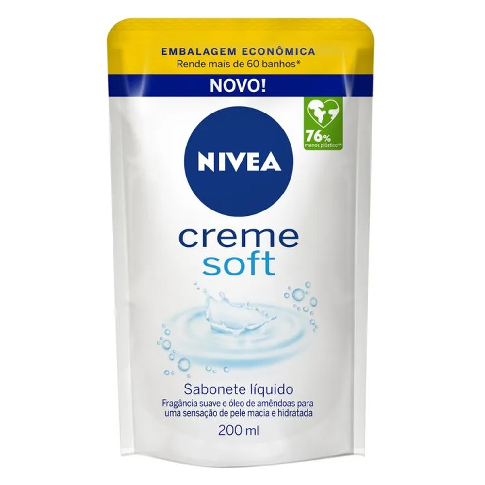 SAB LIQ NIVEA 200ML CREME SOFT REFIL