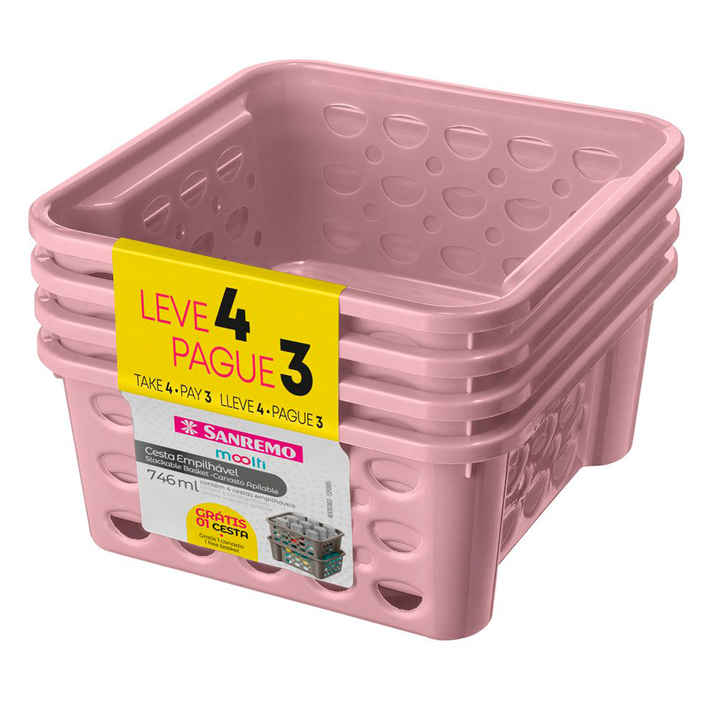 CONJ SANREMO CESTA EMPILHAVEL 746ML