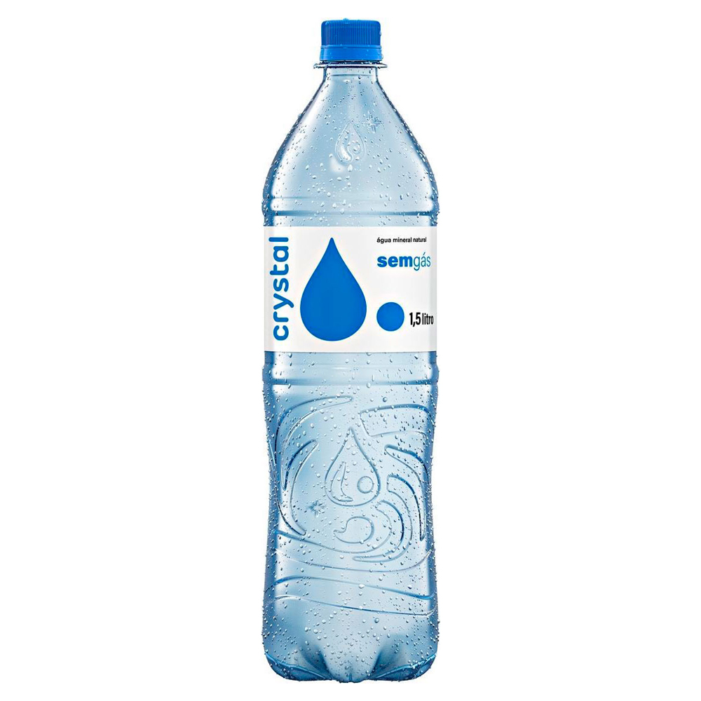 ÁGUA MINERAL NATURAL SEM GÁS CRYSTAL GARRAFA 1,5L