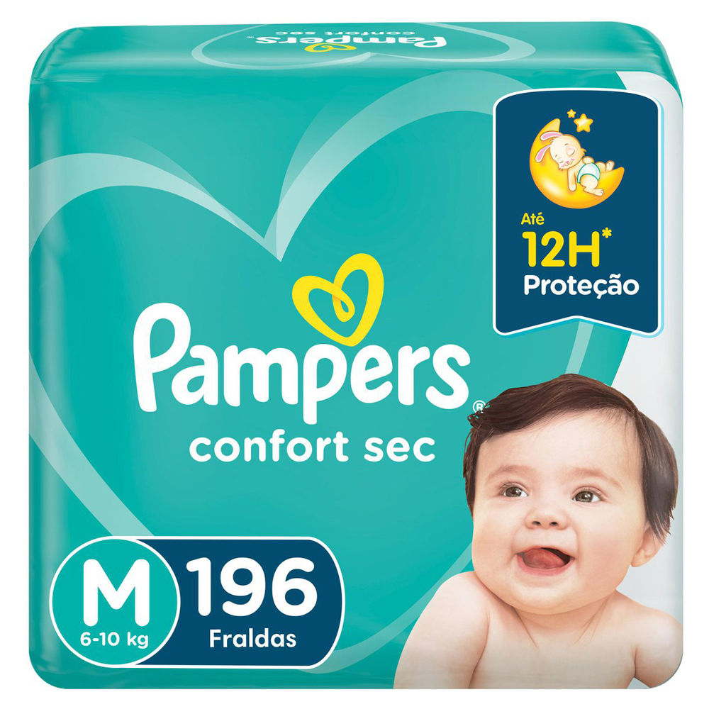 FRALDA PAMPERS CONFORT SEC ECON M 196UN