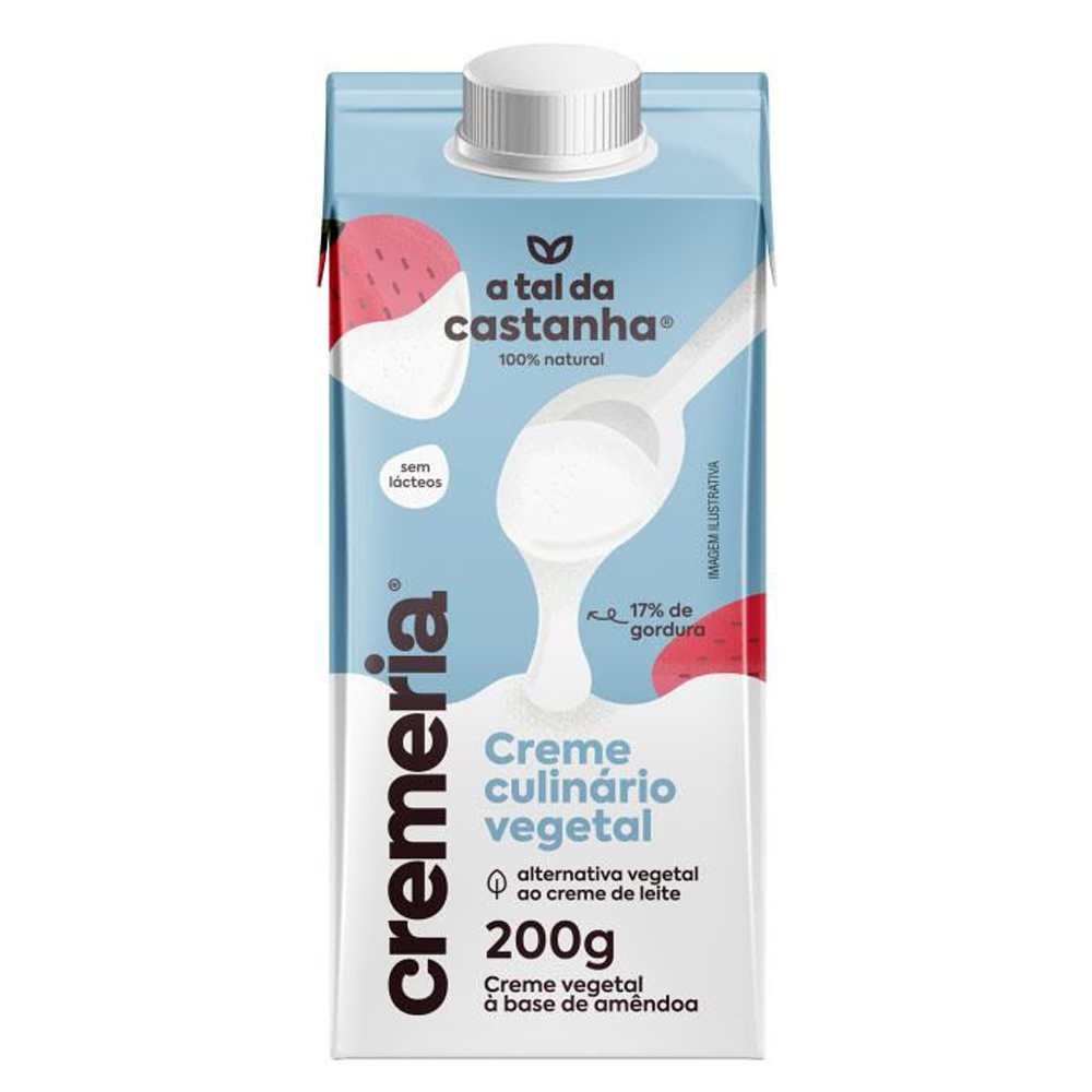 CREME CULINÁRIO COM AMÊNDOAS A TAL DA CASTANHA CREMERIA CAIXA 200G