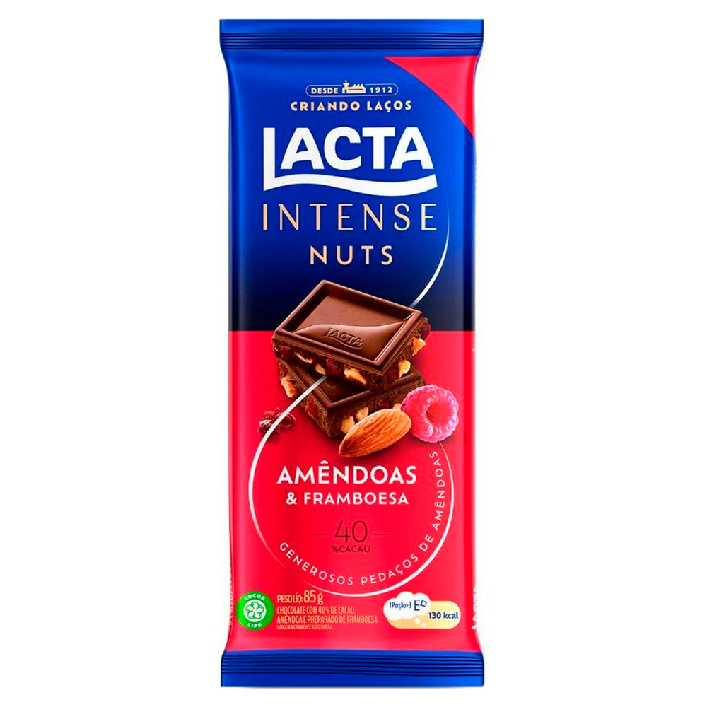 CHOC LACTA INTENSE 85G 40% CACAU AM/FRAM