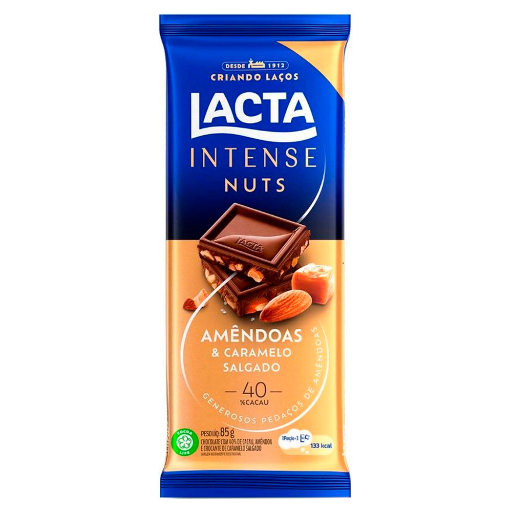 CHOC LACTA INTENSE 85G 40% CACAU AM/CARA