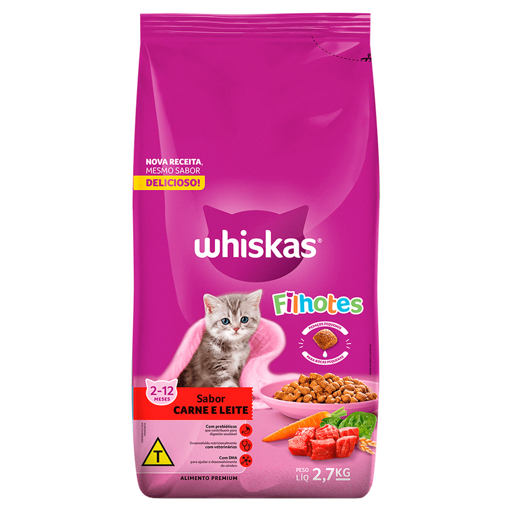 RACAO WHISKAS DRY FILHOTE CARNE 2,7KG