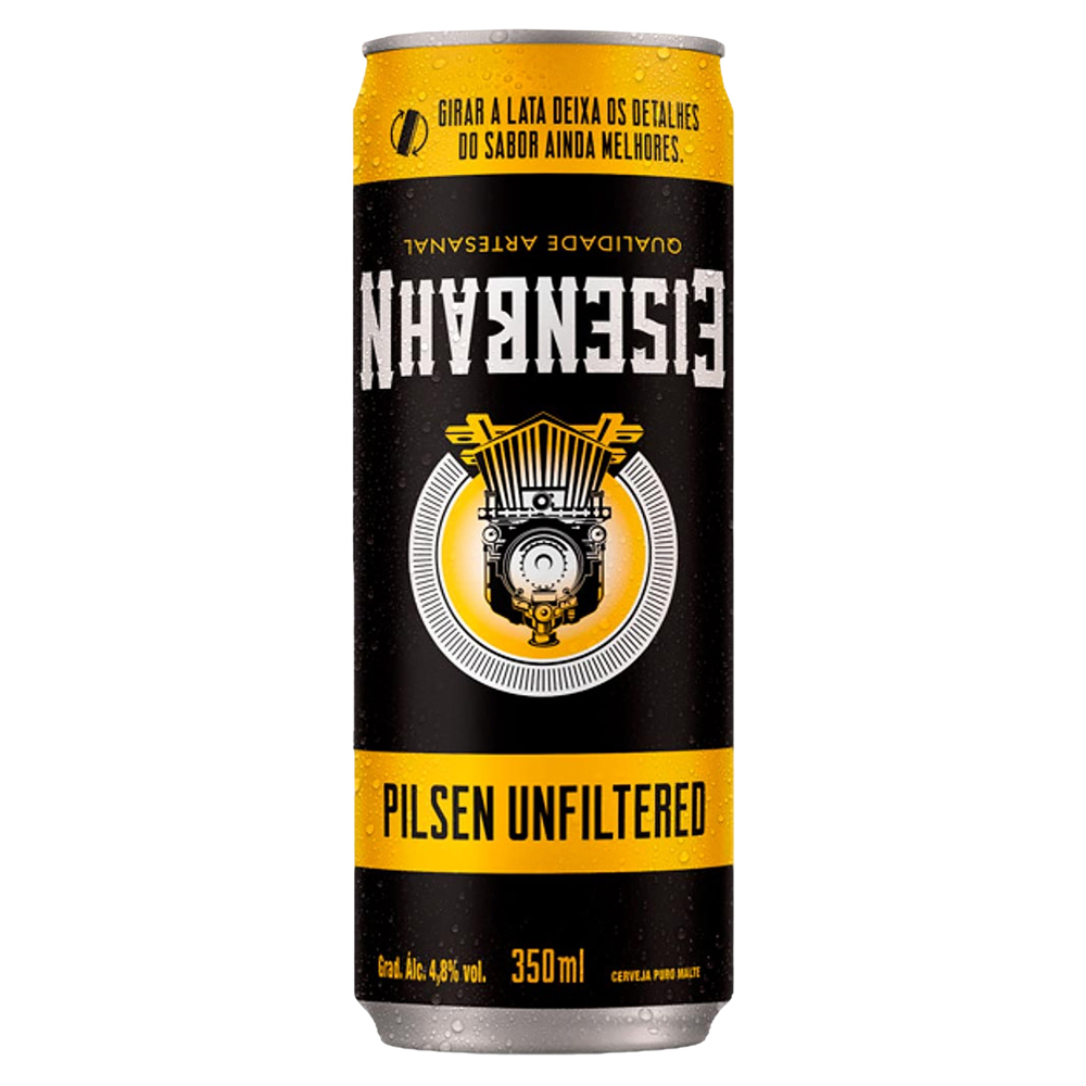 CERVEJA PILSEN PURO MALTE UNFILTERED EISENBAHN LATA 350ML