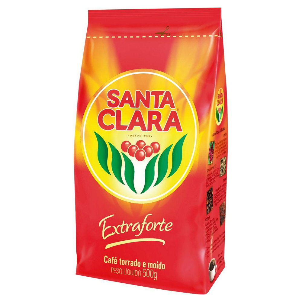 CAFÉ TORRADO E MOÍDO SANTA CLARA EXTRAFORTE PACOTE 500G