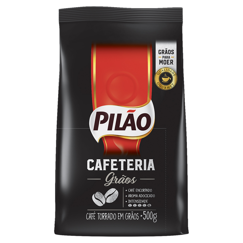 CAFÉ TORRADO EM GRÃOS PILÃO CAFETERIA PACOTE 500G