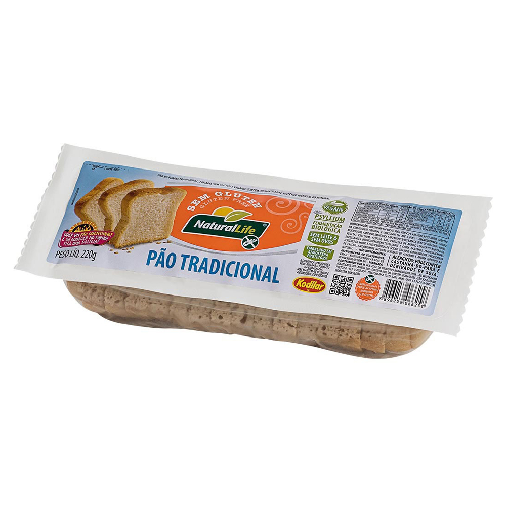 PAO NAT LIFE  S/GLUTEN VEGANO TRAD 220G