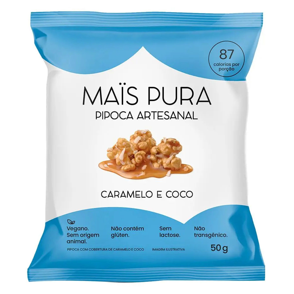 PIPOCA MAIS PURA CARAMELO COM COCO 50G