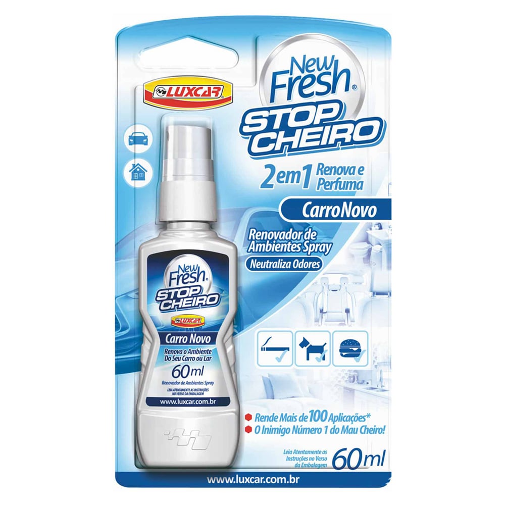 ODORIZ NEW LUXCAR 60ML CARRO NOVO SPRAY