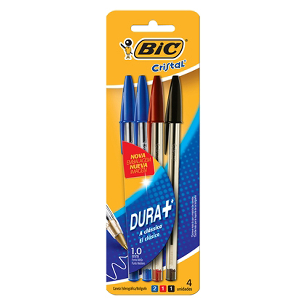 CANETA BIC CRISTAL MED SORTIDA 04UN
