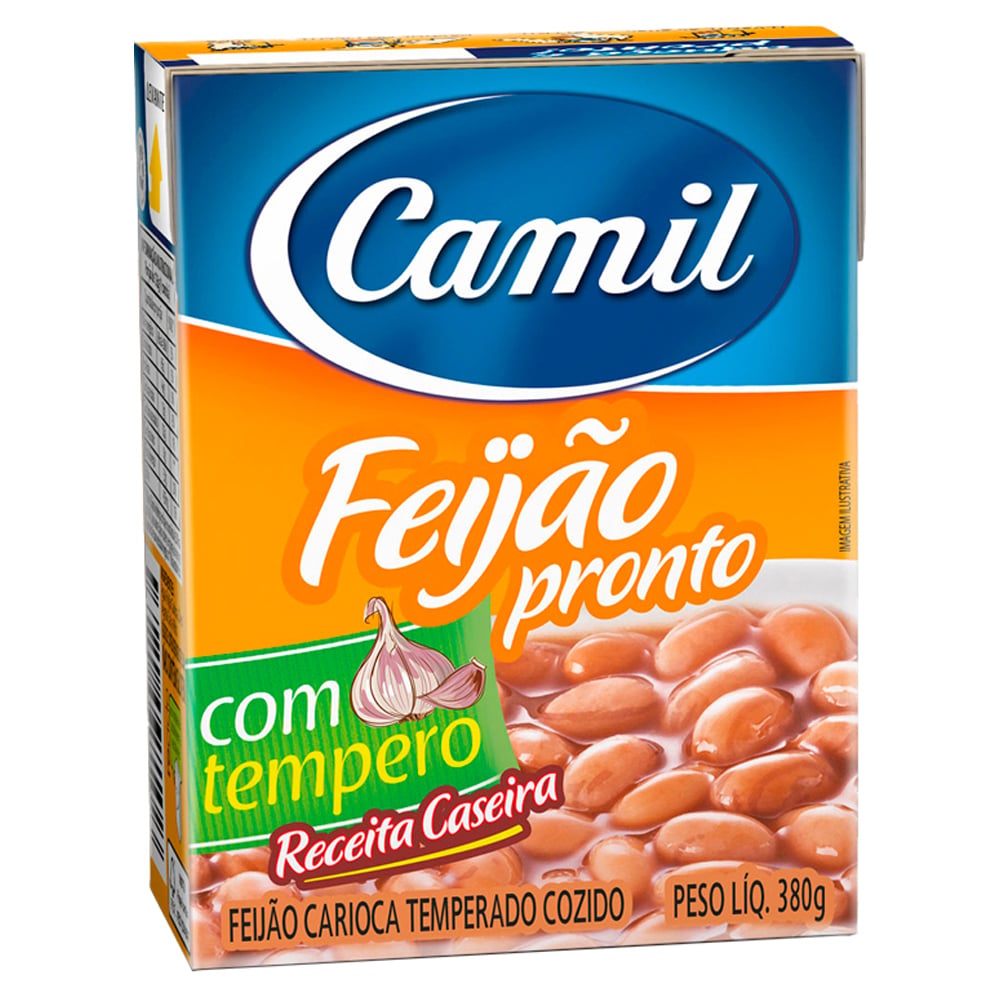 FEIJÃO CARIOCA PRONTO COM TEMPERO CAMIL CAIXA 380G