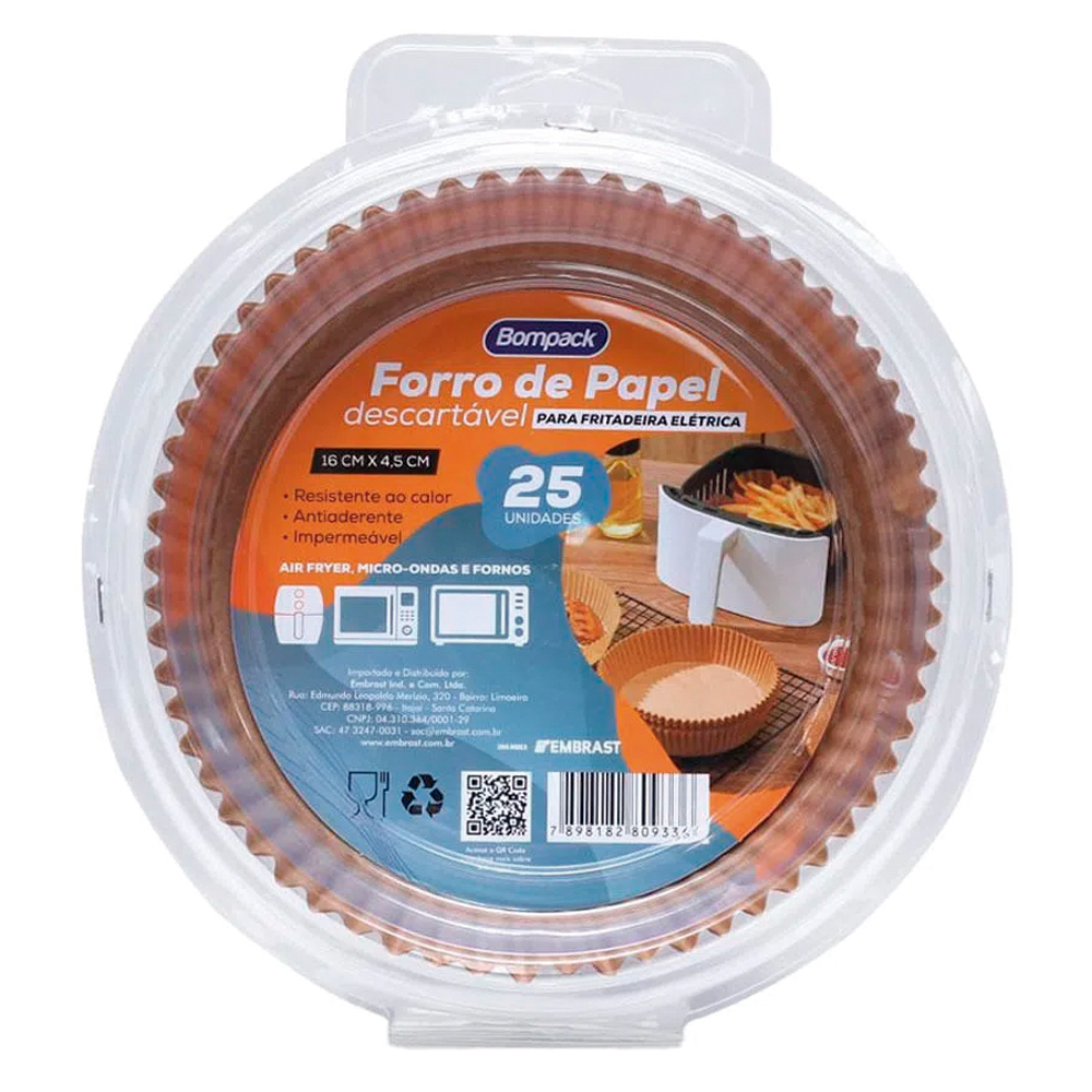 FORRO DE PAPEL DESC P/AIR FRYER C/25 UN