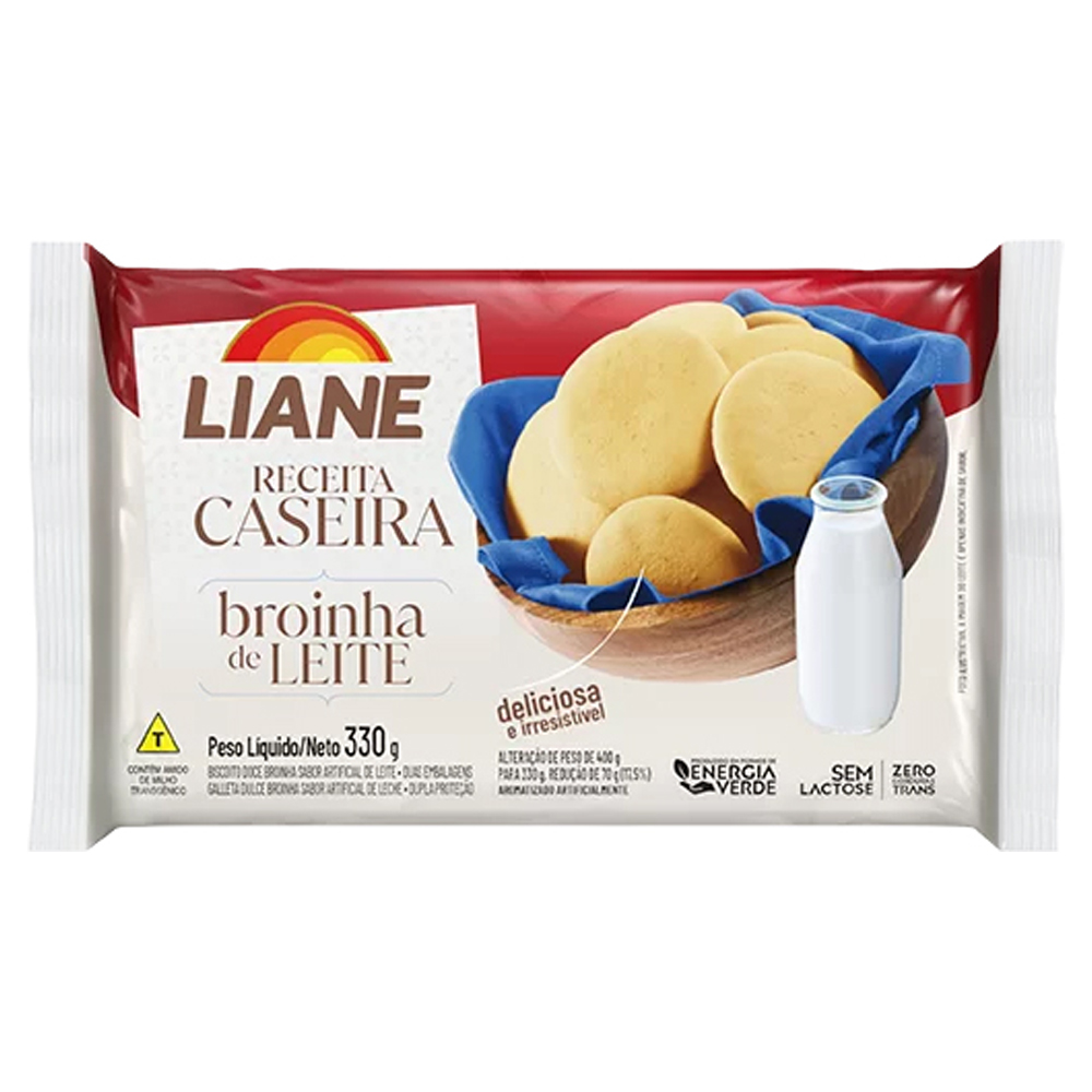 BISC LIANE 330G BROINHA LEITE