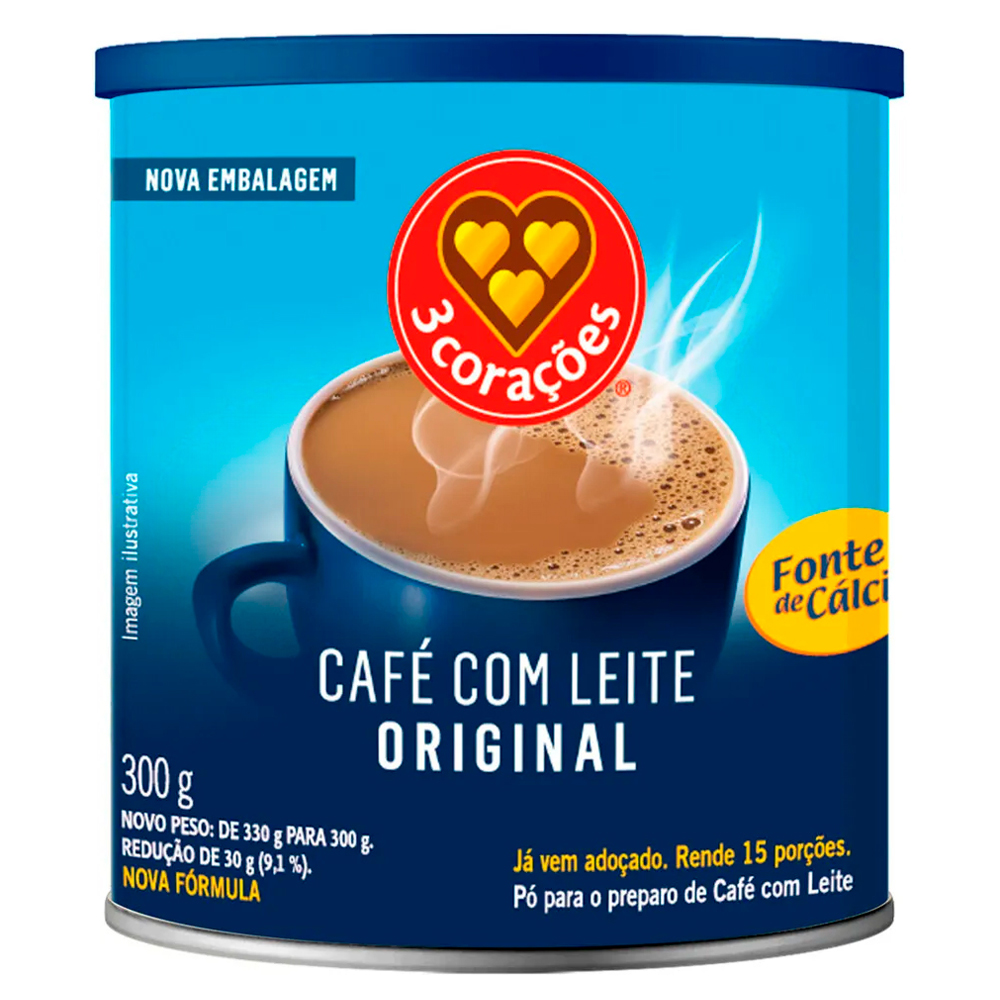 CAFE C/LEITE 3 COR 300G TRAD