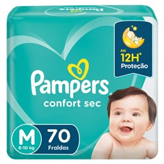FRALDA PAMPERS CONFORT SEC M 70UN