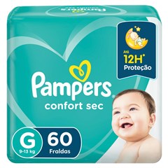 FRALDA PAMPERS CONFORT SEC G 60UN