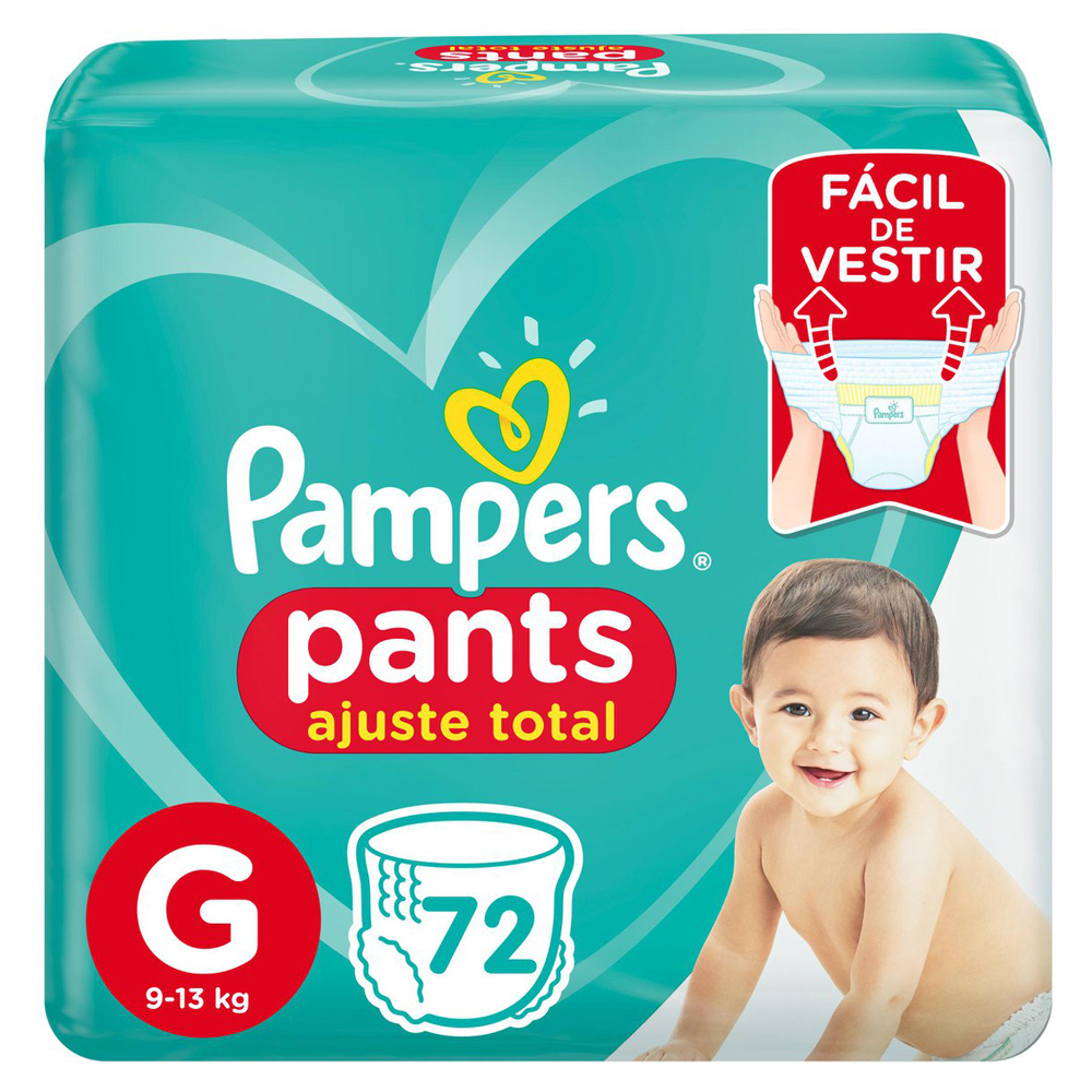 FRALDA PAMPERS PANTS AJUSTE TOT G 72UN