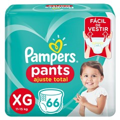 FRALDA PAMPERS PANTS AJUSTE TOT XG 66UN