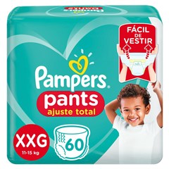 FRALDA PAMPERS PANTS AJUSTE TOT XXG 60UN