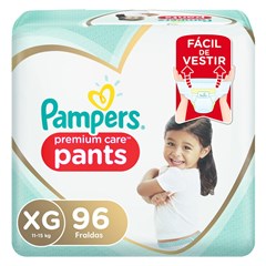 FRALDA PAMPERS PANTS PREM CARE XG 96UN