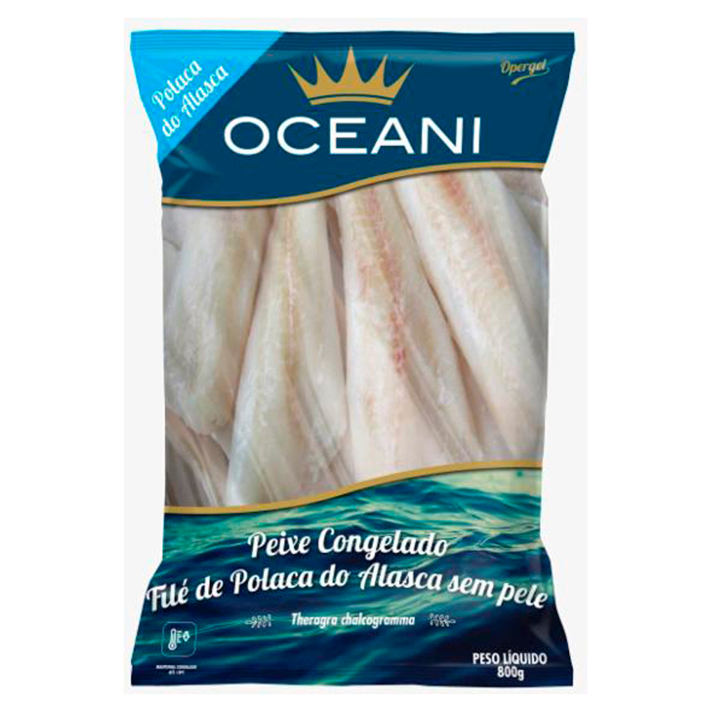 POLACA SALGADA DO ALASCA EM PEDAÇOS OCEANI 1KG