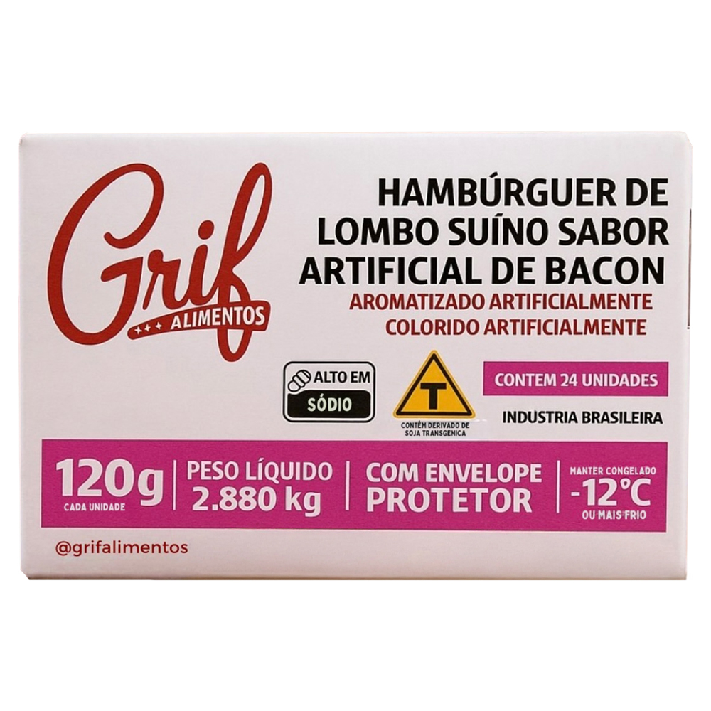 HAMBURG DE LOMBO SABOR BACON GRIF 120G