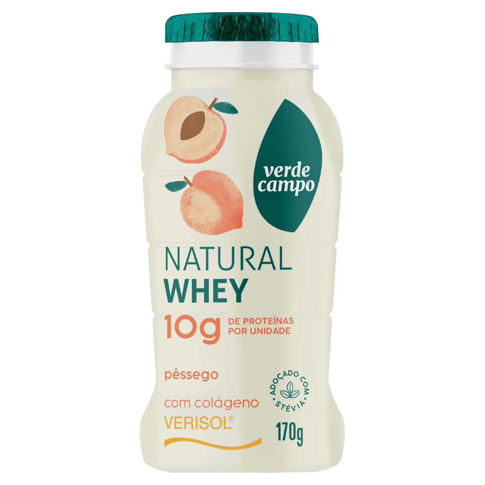 IOGURTE VERDE CAMPO 170G WHEY 10 PESSEGO