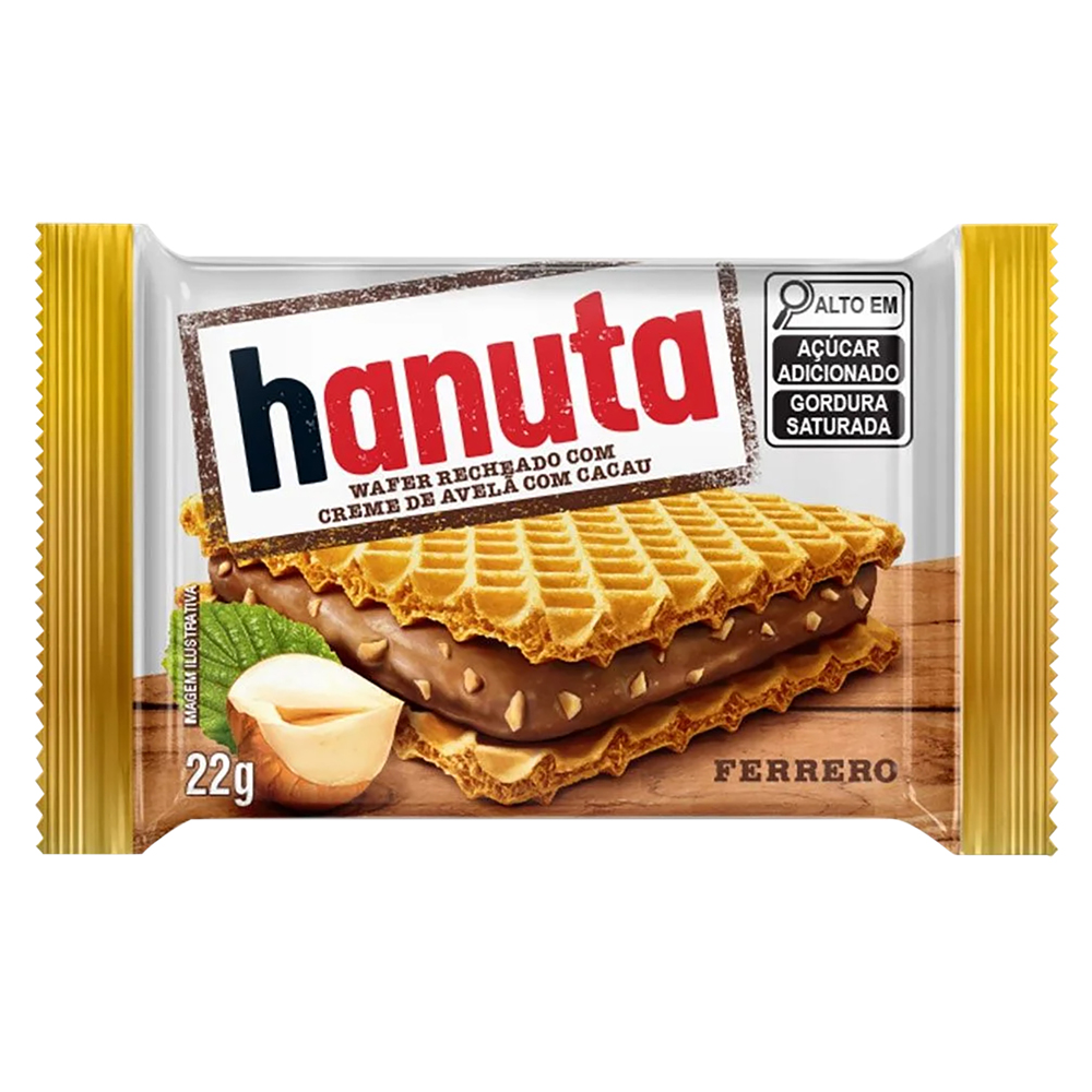 HANUTA WAFER RECH COM CREME DE AVELA 22G