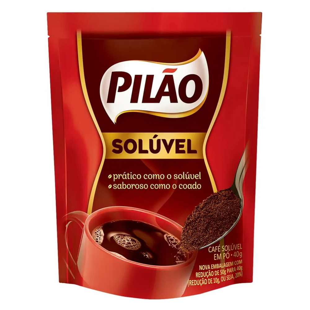 CAFÉ SOLÚVEL EM PÓ PILÃO SACHÊ 40G