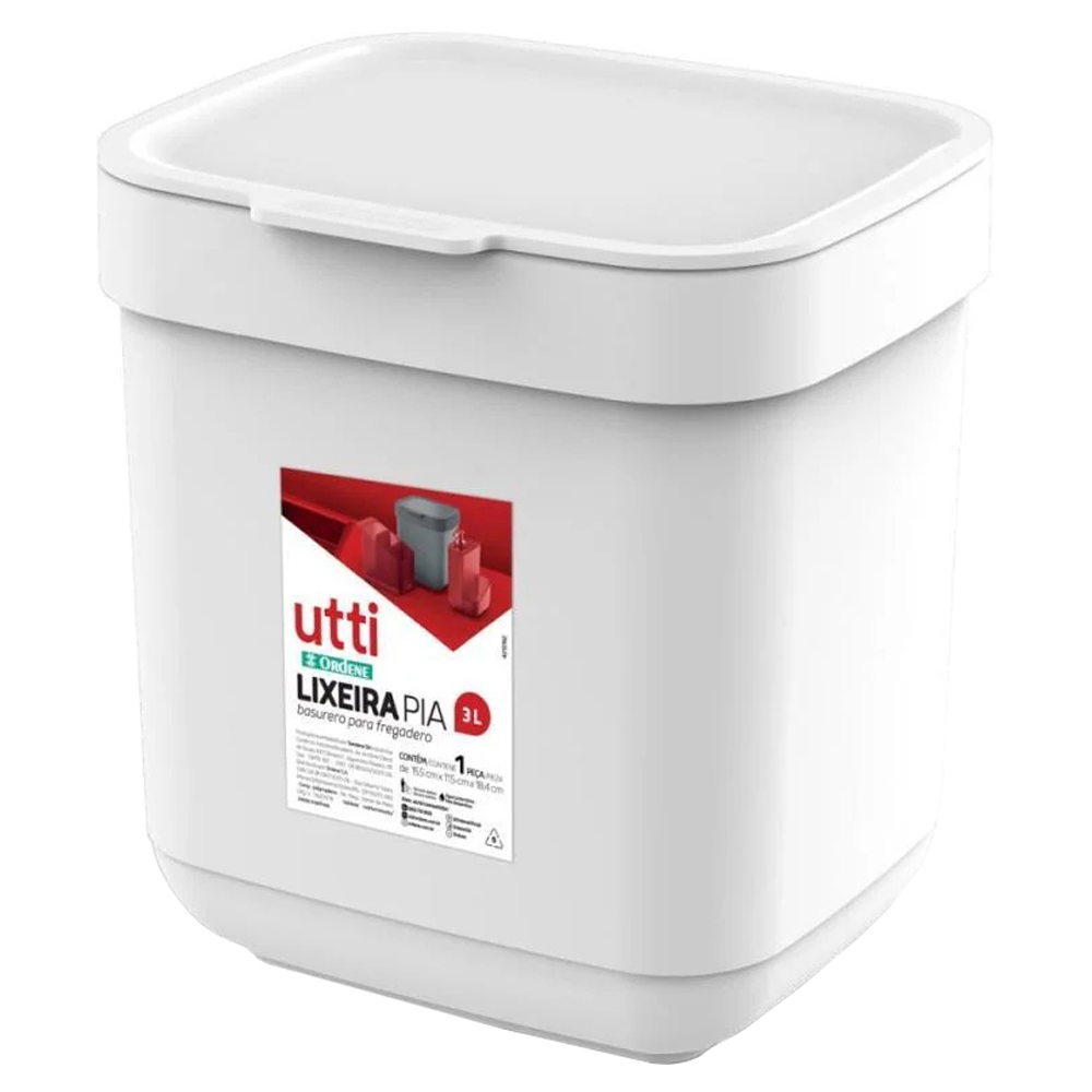 LIXEIRA PLASTICA DE PIA ORDENE 3L BR