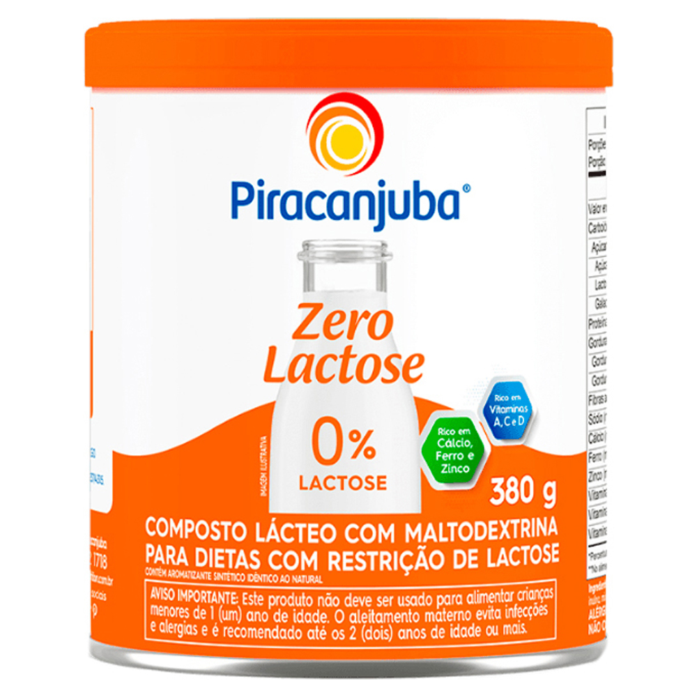 COMPOSTO LÁCTEO ZERO LACTOSE PIRACANJUBA LATA 380G